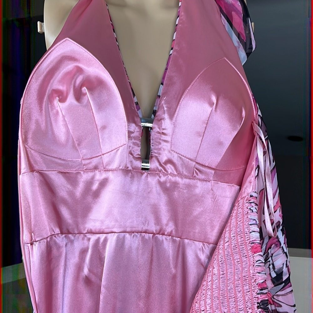 White House Black Market Fuchsia Halter Maxi Dress - Picture 15 of 16